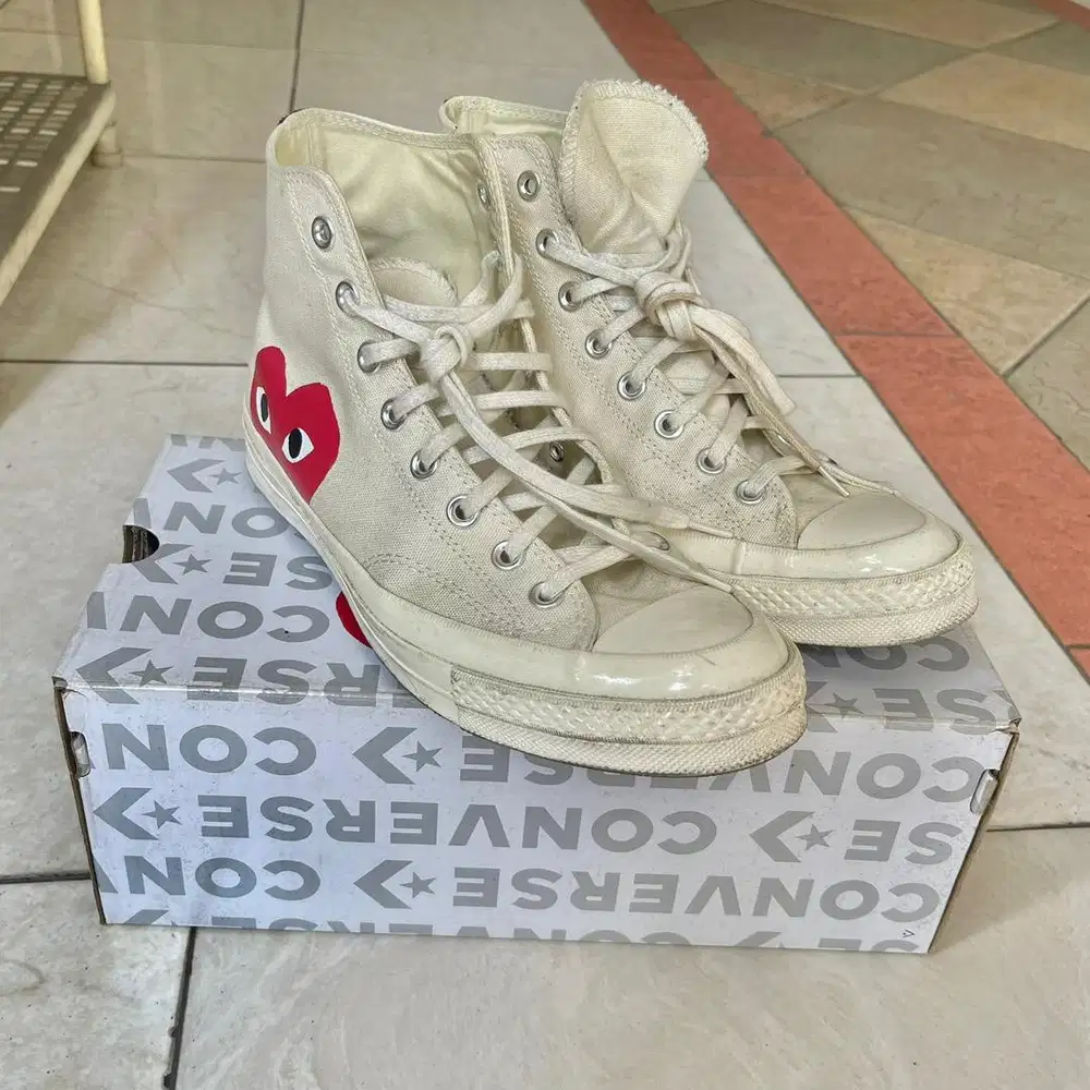 Sepatu sneakers converse 70s high CDG white ORI 100%