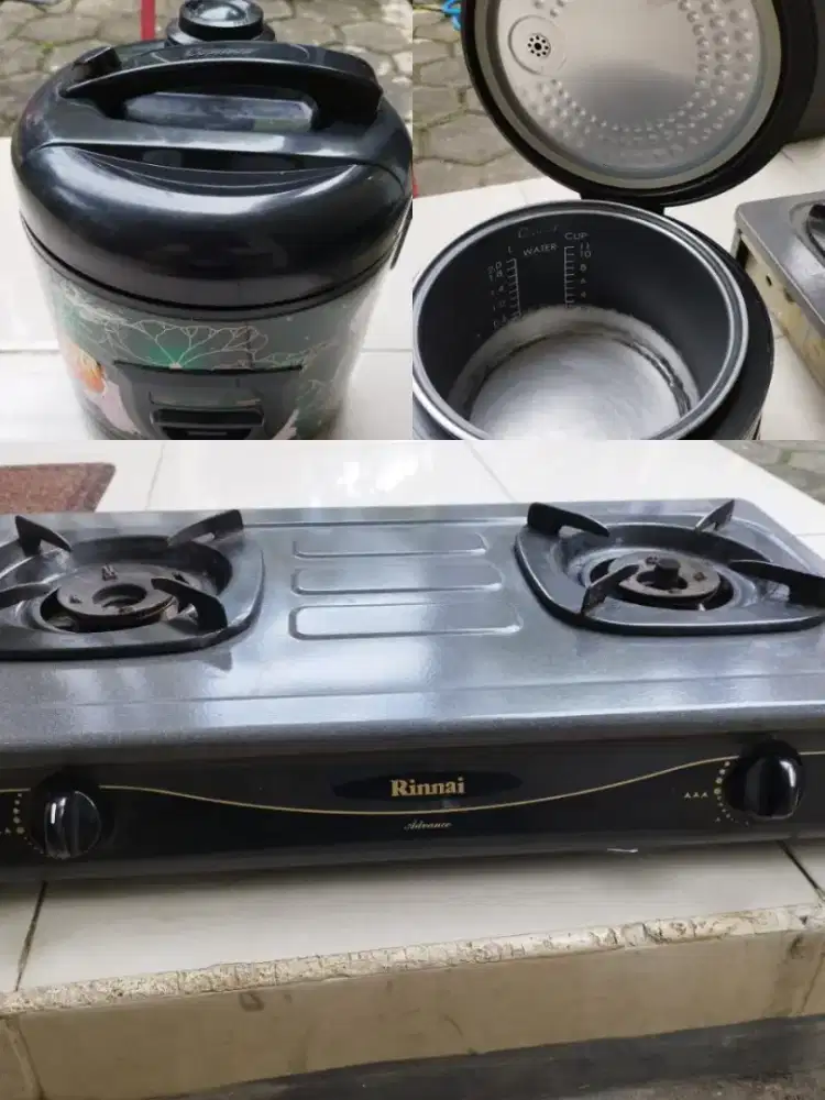 Dijual ! Kompor Rinnai 2 tungku dan Magic com Cosmos
