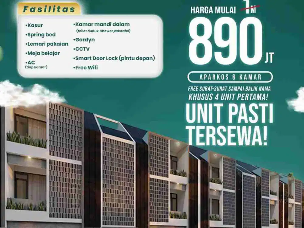 Dijual Kos Kosan 6Kamar Full Furnished Promo Dekat IPB (GCSK) Kota Bogor