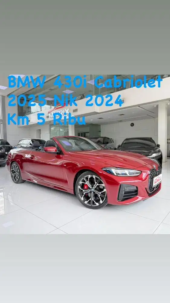 BMW 430i Cabriolet 2025 Nik24 Red on black Siap pakai