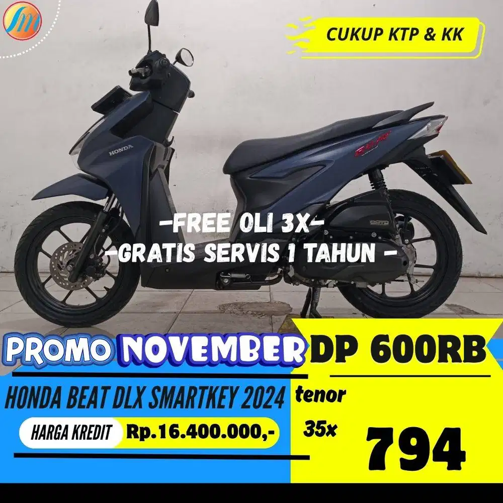 HONDA BEAT DELUXE SMARTKEY 2024 KREDIT DP 600RIBU ANGSURAN TERJANGKAU