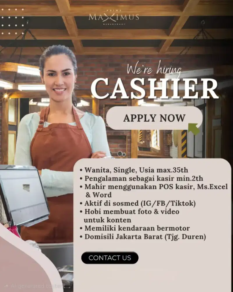 Loker KASIR Barbershop ( Tj.Duren - JAKBAR)