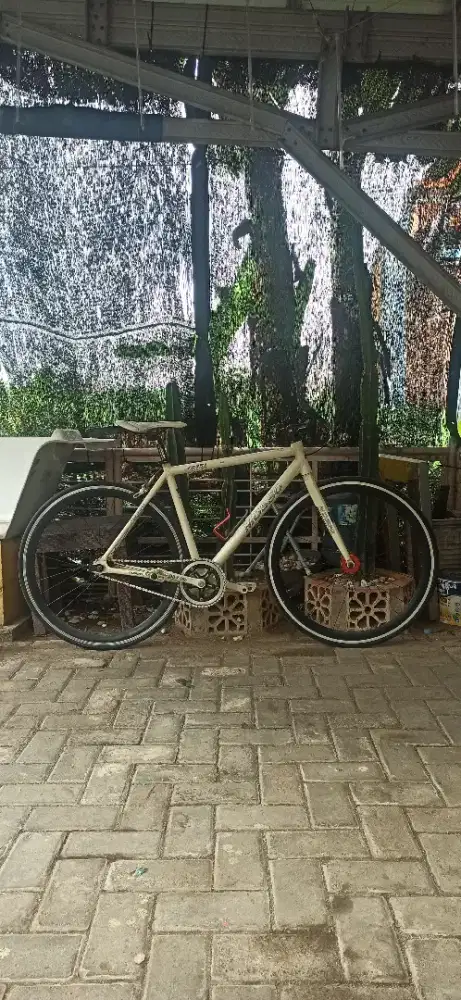 sepeda fixie mosso fuel alloy putih siap pakai doltrap sudah ada rem