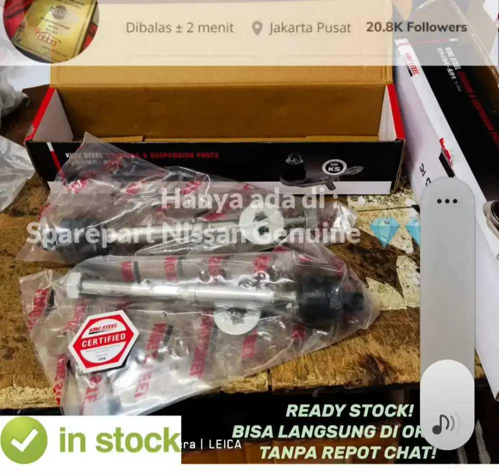 Long tie rod rack end grand livina (sepasang)