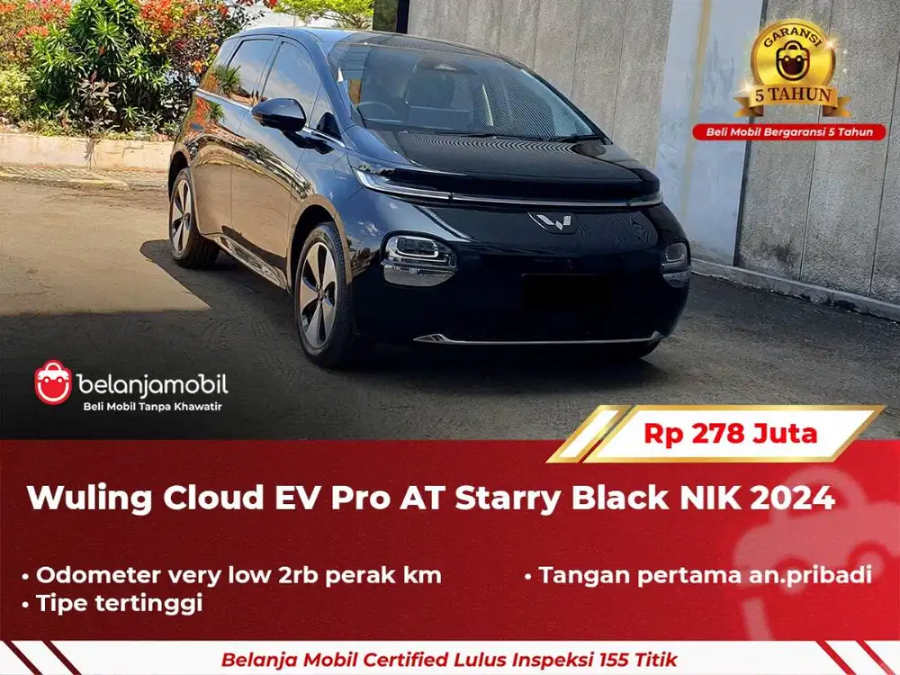 [ GARANSI 5TH ] Wuling Cloud EV Pro AT Starry Black 2024/2025