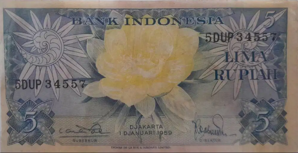 Uang kuno 5 rupiah tahun 1959