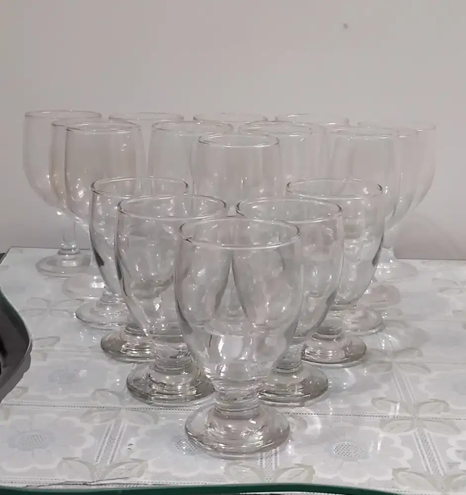 Jual gelas kaki 3 jenis 19bh