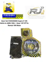 Gear Set FUKUKAWA Supra X 125 Helm-In 428H-104L | Gear 14T-37T & Ranta