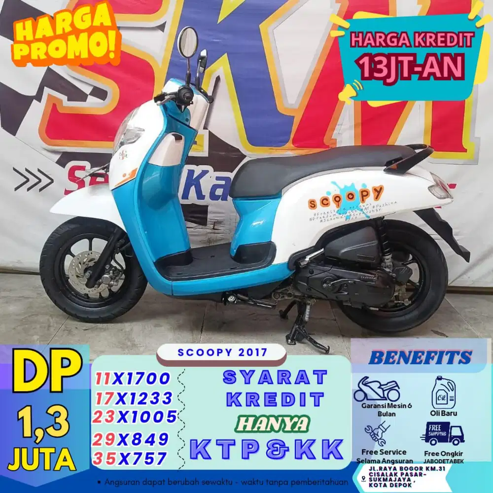 (proses kilat hanya KTP&KK) Scoopy 2017 cash credt