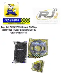 Gear Set FUKUKAWA Supra Fit New 428H-106L | Gear Belakang 38T & Gear D