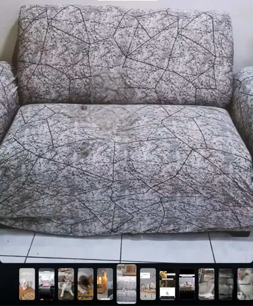 Sofa Single Seat 2 buah Bekas GRATIS Cover Galon NEW