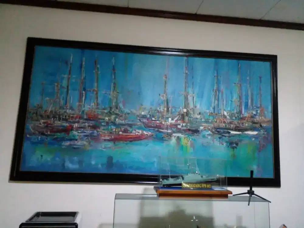 Lukisan antik perahu bahari karya pelukis Sri Hadhy