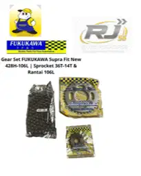 Gear Set FUKUKAWA Supra Fit New 428H-106L | Sprocket 36T-14T & Rantai