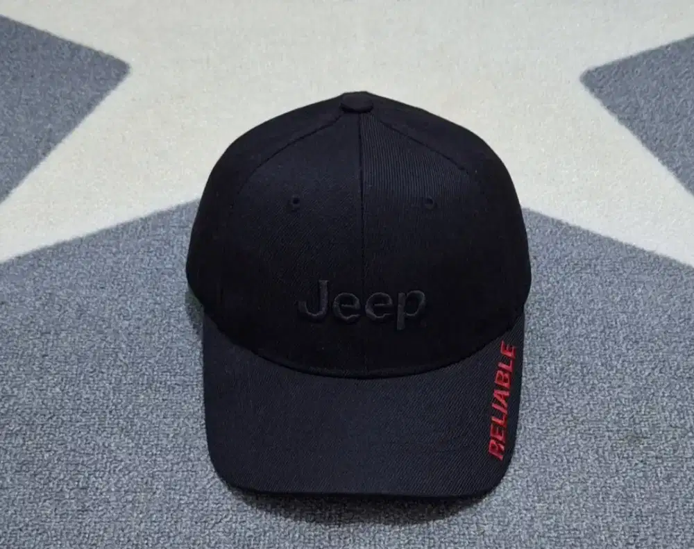 Topi jeep hitam black original second bekas
