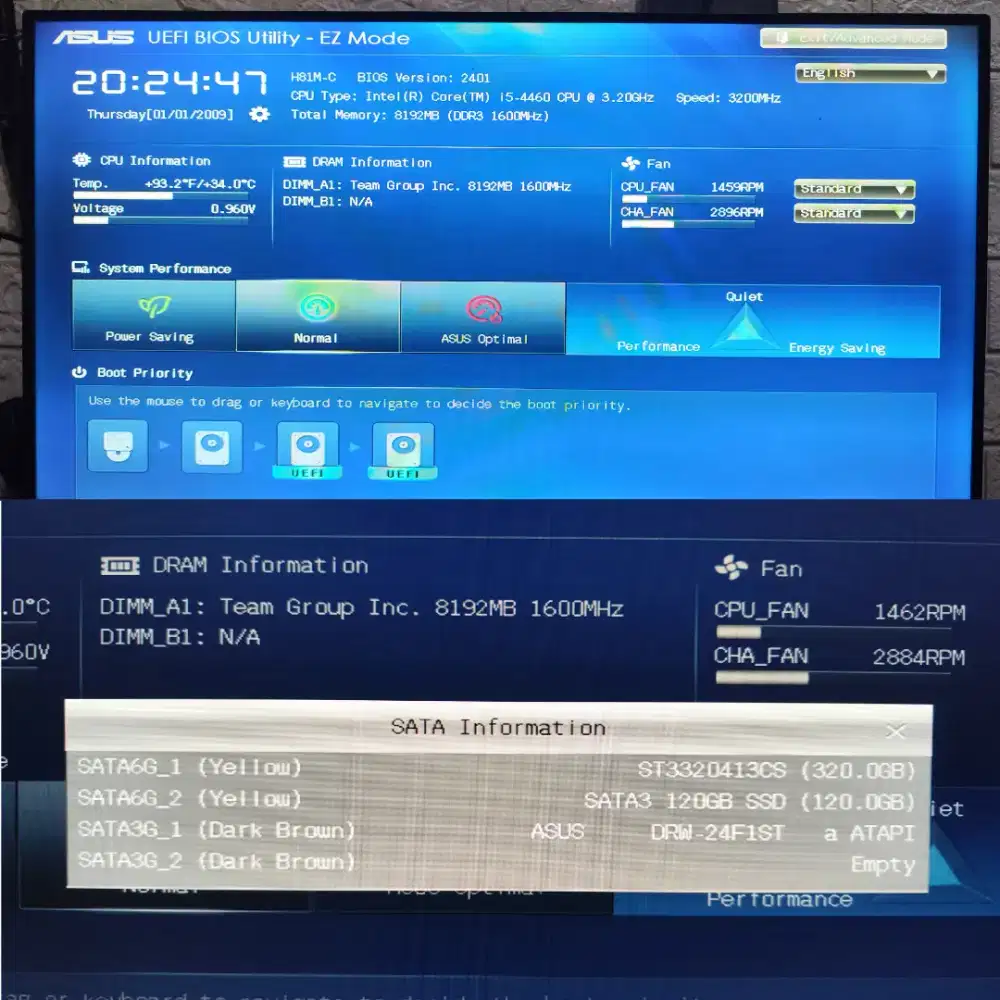 PC Desktop Komputer (i5-4460|8GB|SSD 120GB|HDD 320GB)