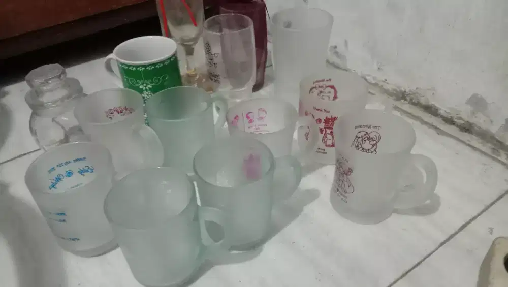 Gelas kopi kecil 7 pcs dan gelas mix 5 pcs