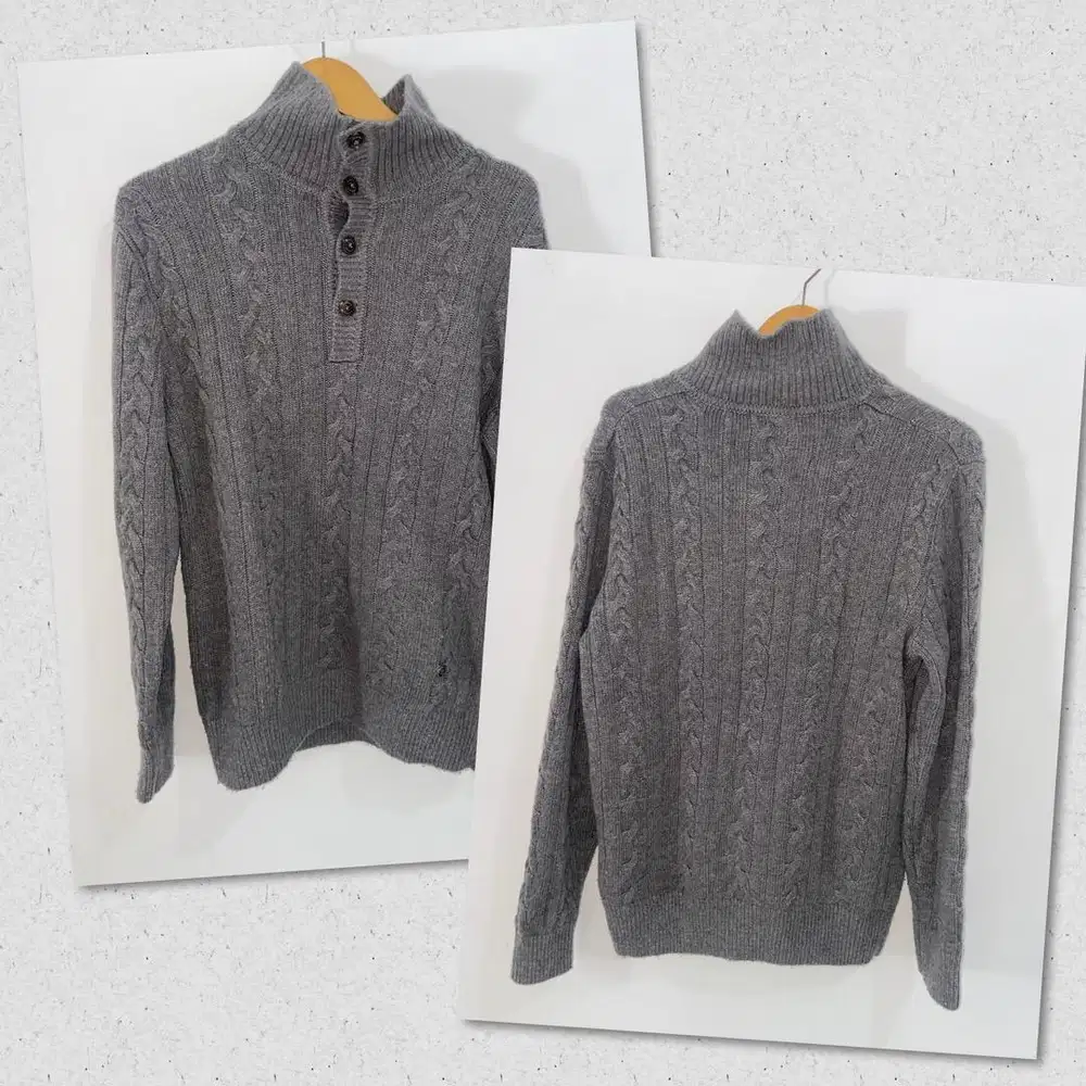 Baju rajut turtelneck abu masi amann