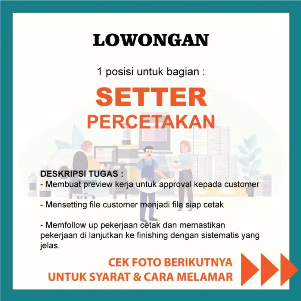 Di cari Setter Percetakan lokasi Jembatan Besi