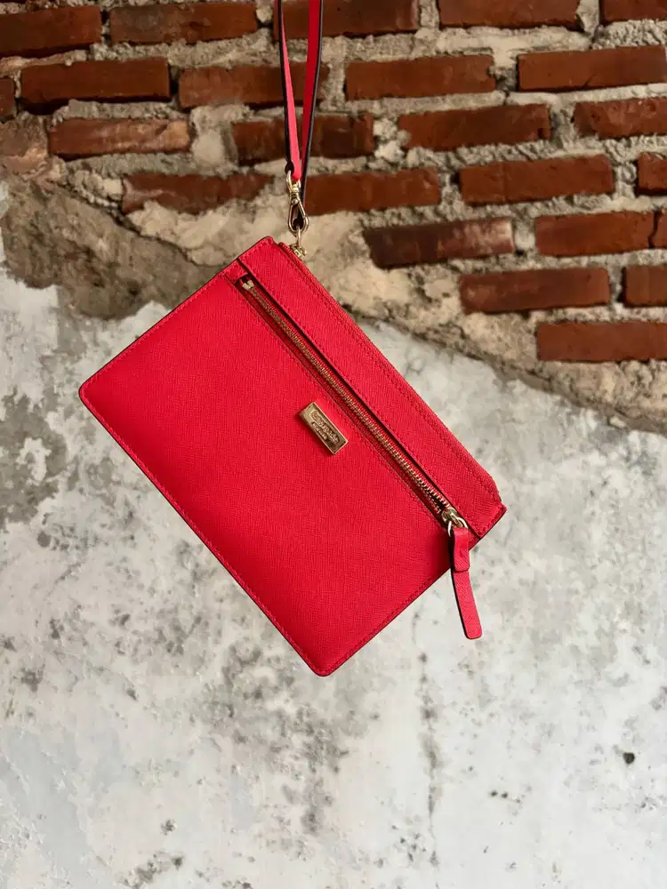 Kate Spade Red Wristlet Wallet | Dompet Kartu KS | Clutch KateSpade