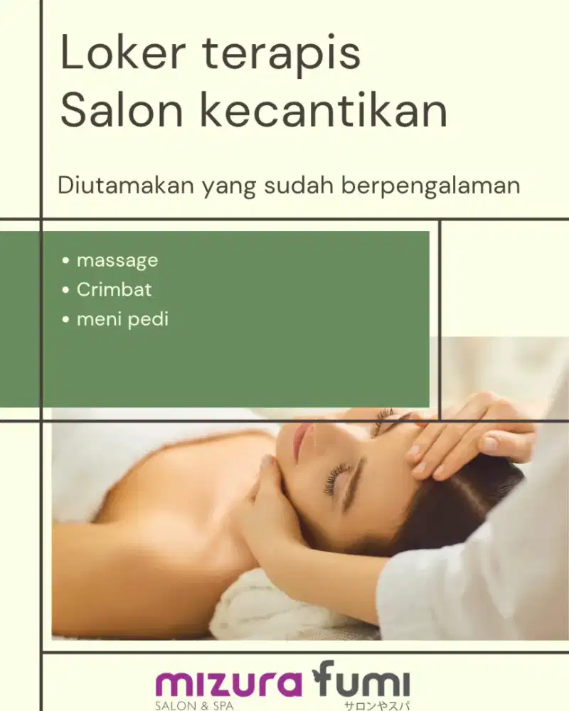 Lowongan Pekerjaan Terapis Salon Kecantikan