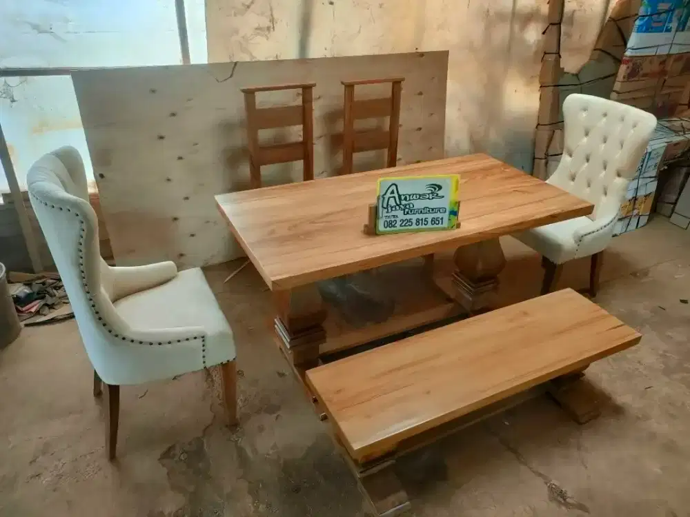 Meja makan minimalis terbaru full kayu jati