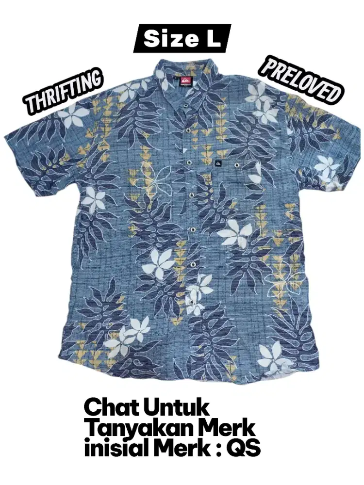 Quick Silver Kemeja Pantai Aloha Shirt Size L