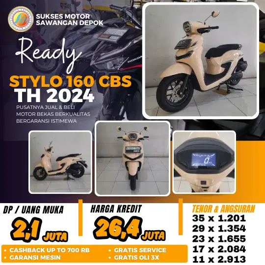 ISTIMEWA CASH KREDIT HONDA STYLO 160 CBS TH 2024 UNIT MULUS BERGARANSI