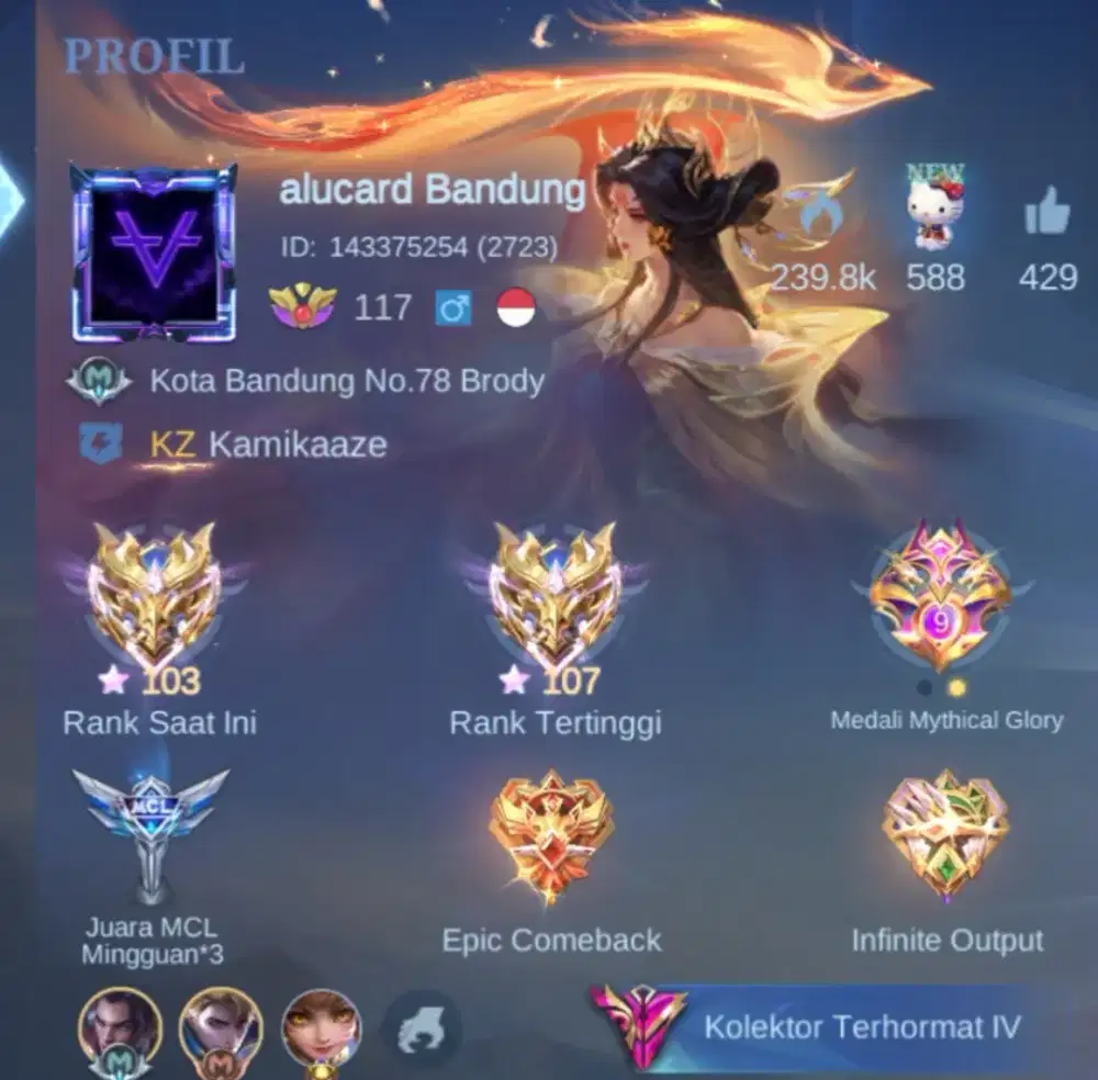 AKUN ML SULTAN 850K COD