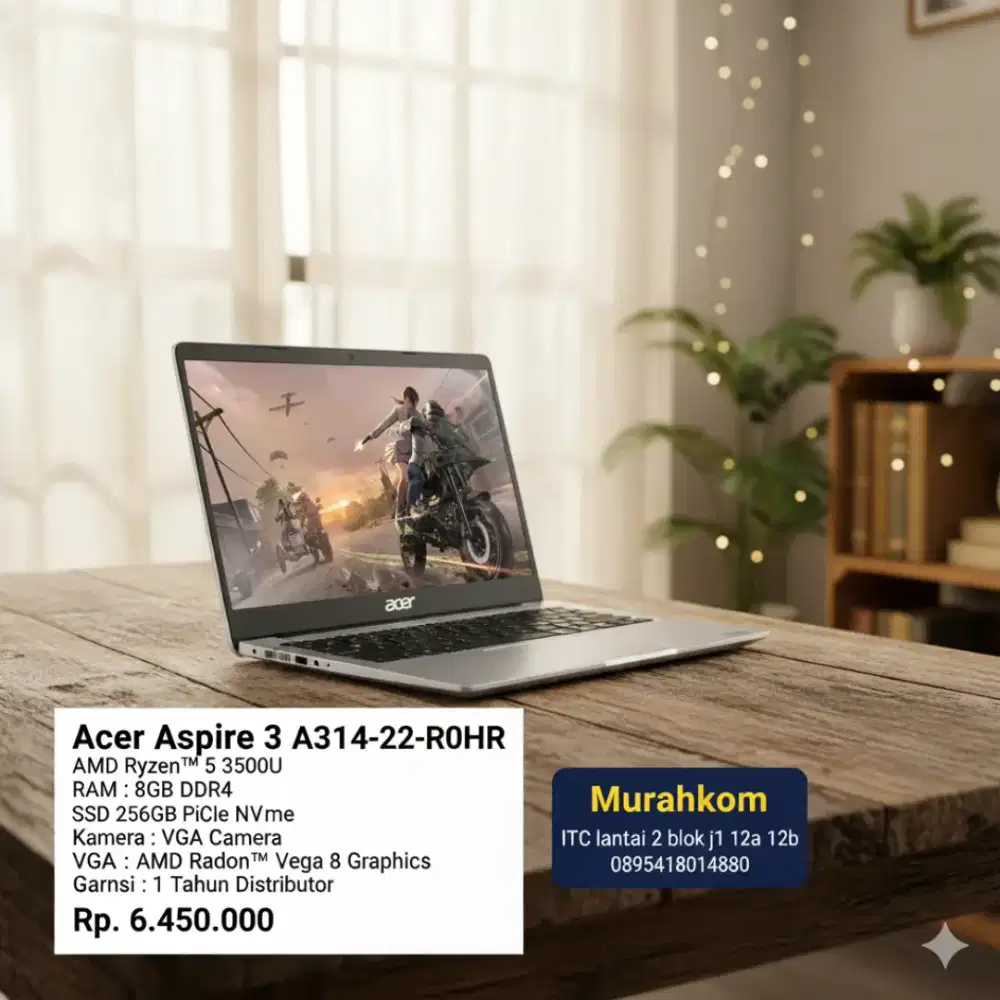 Acer Aspire 3 A314-22-R0HR AMD Ryzen 5 3500U 8GB RAM 256GB SSD NVMe