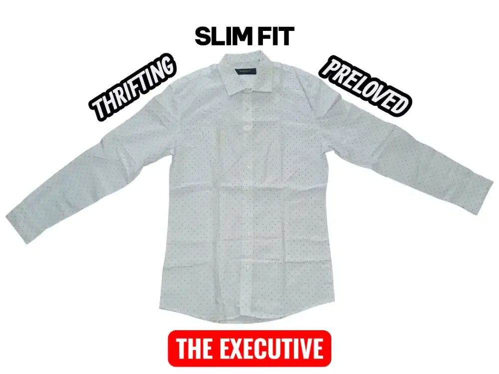 THE EXECUTIVE & STANLEY ADAMS - Kemeja Kerja Pria Formal Size L