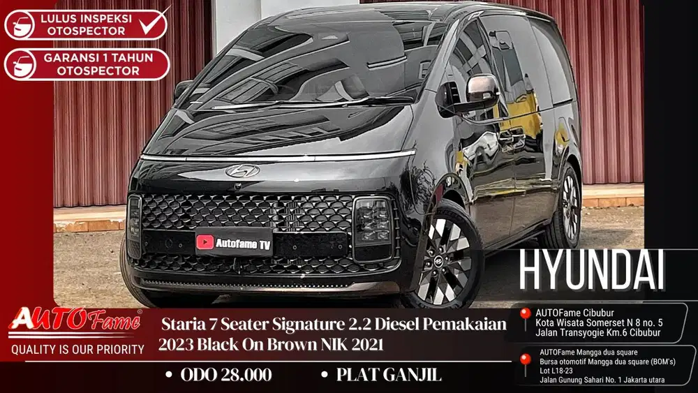 Hyundai Staria 7 Seater Signature 2.2 Diesel Pemakaian 2023 NIK 2021