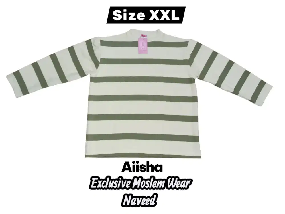 Baju Wanita Lengan Panjang Garis Horizontal Size XXL