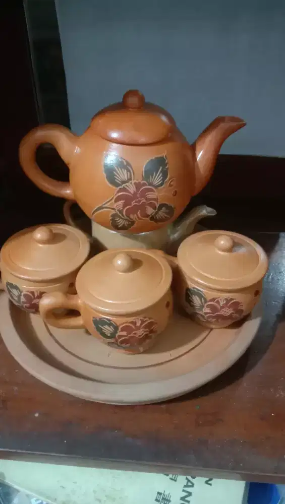 Cangkir teko 1 set bahan tanah liat