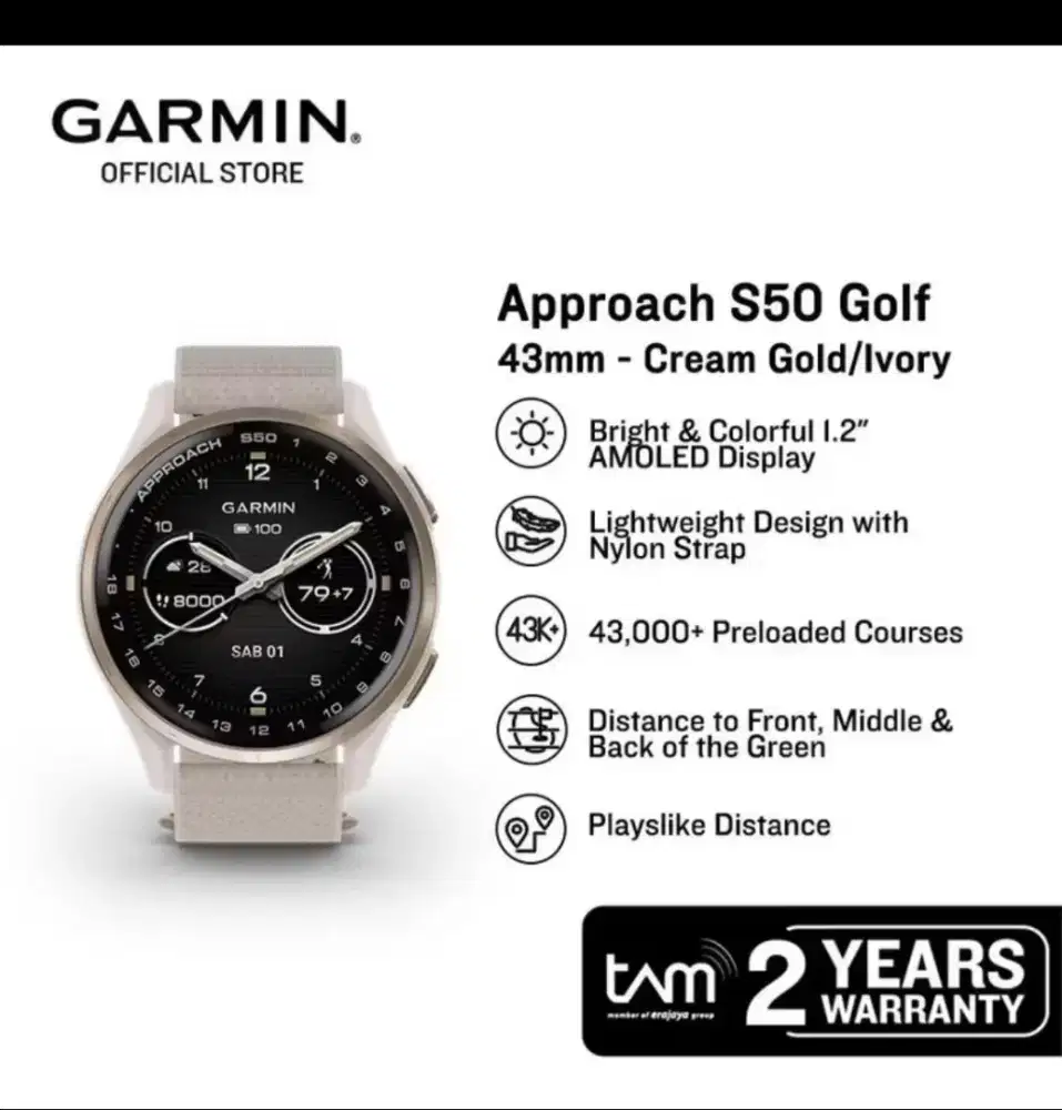Jam tangan Garmin APPROACH S50 GOLF