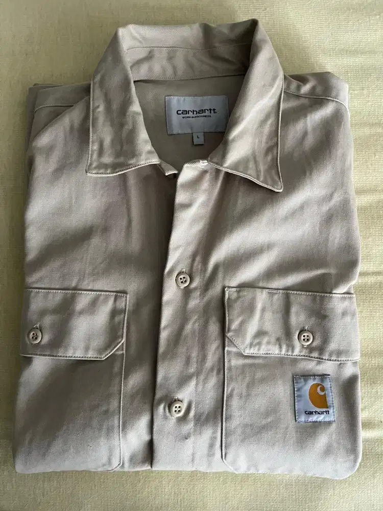 BAJU CARHARTT WIP MASTER SHIRT Beigie cargo shirt