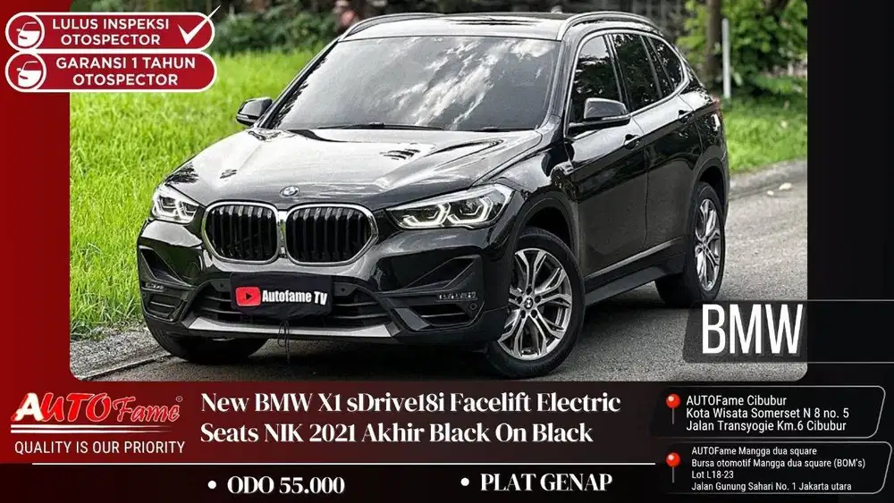 BMW X1 sDrive18i Facelift Electric Seats NIK 2021 Akhir Black On Black