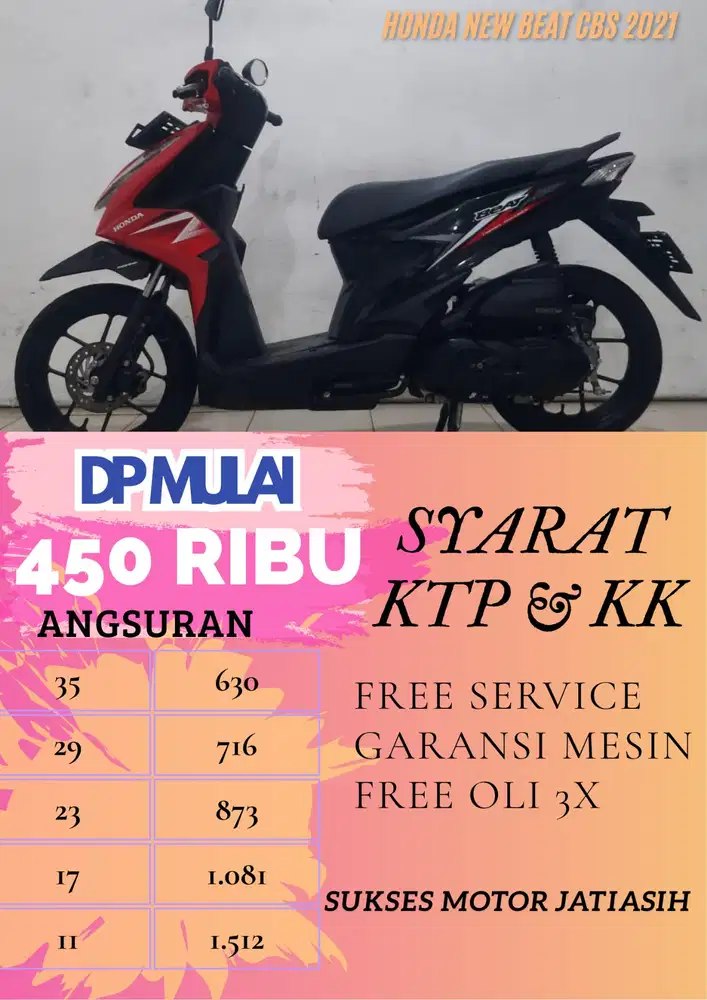 PROMO DP MURAH NEW BEAT CBS 2021 BISA CASH/KREDIT BISA MENGGUNAKAN CC