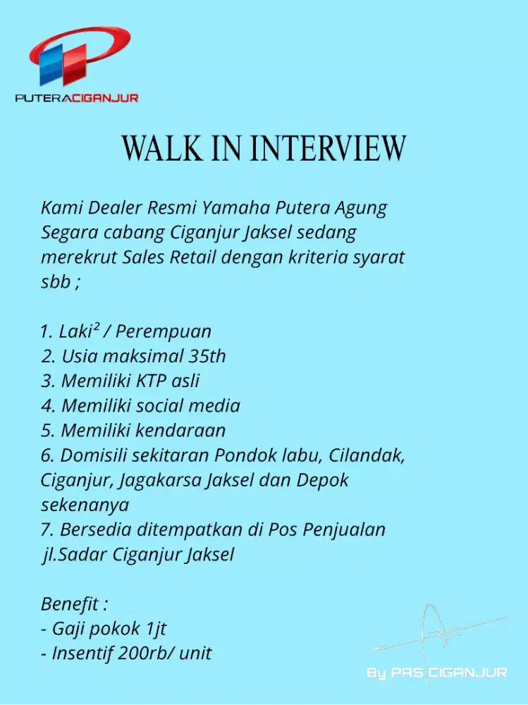 Walk in intervew