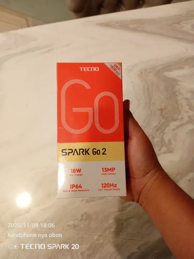 Jual cepat Tecno spark go 2 8/128 Baru
