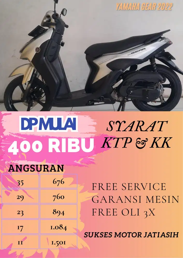 DP MURAH YAMAHA GEAR 125 2022 BISA CASH/KREDIT BISA MENGGUNAKAN CC