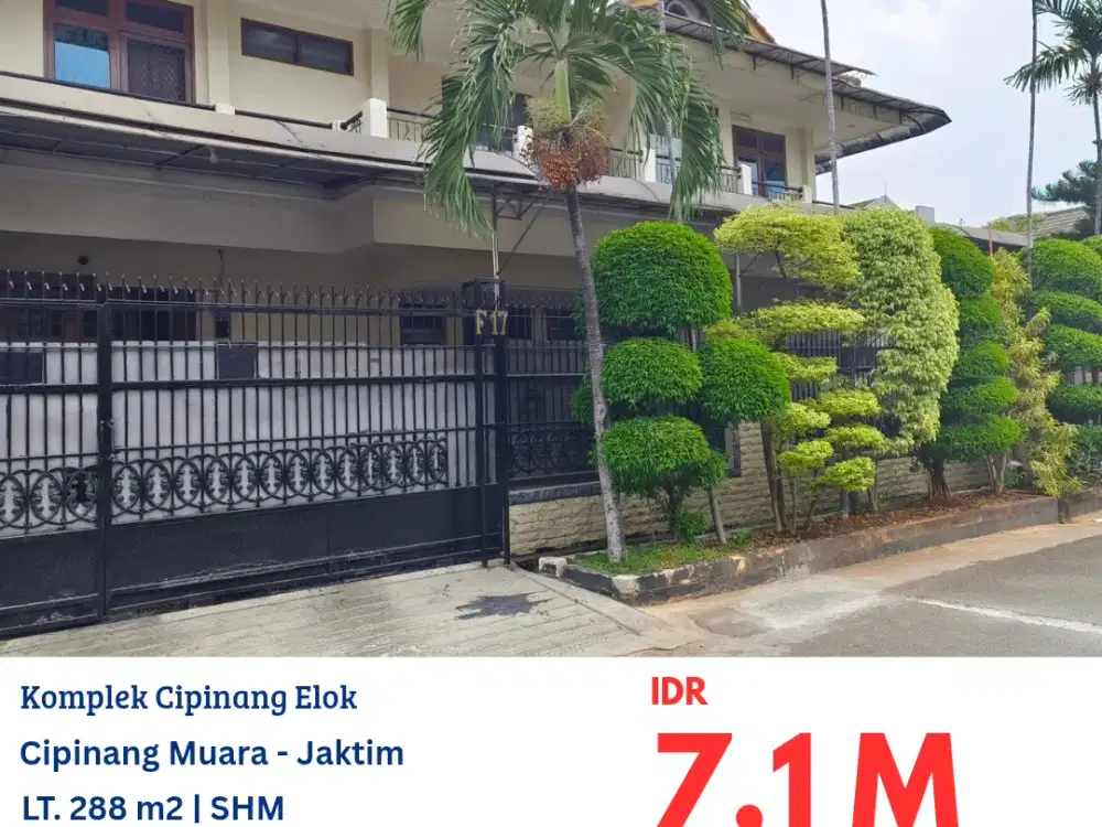 HFN0278 rumah 2 lantai HOOK furnish di perumahan Cipinang Elok Jakarta Timur