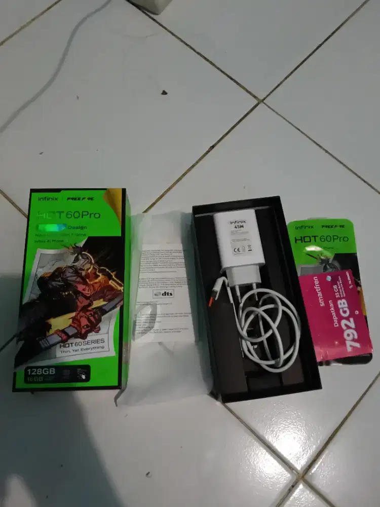 Box dan charger original infinix hot 60 pro