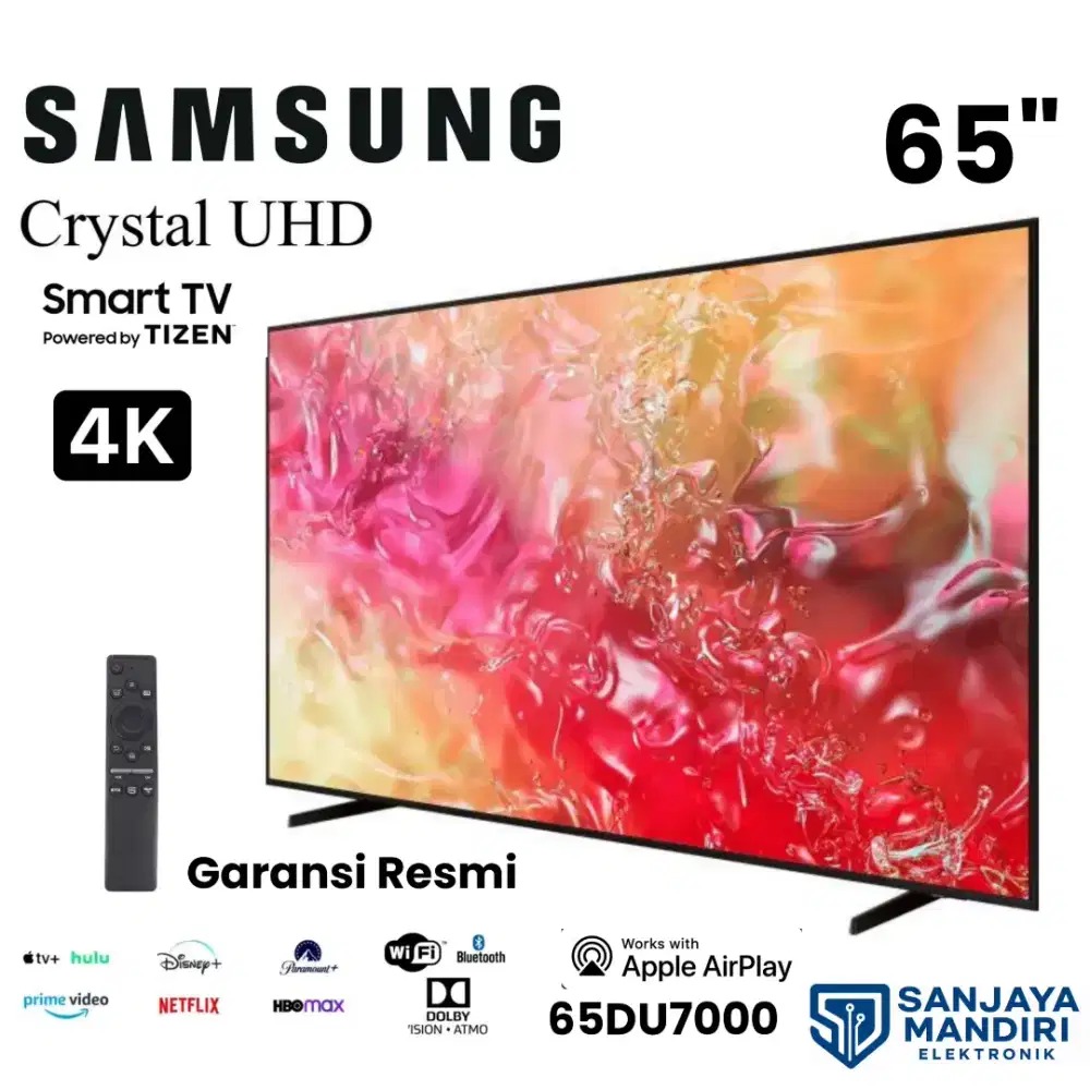 SAMSUNG Crystal 4K UHD 65 Smart TV TizenOS 65DU7000 Airplay HDR10