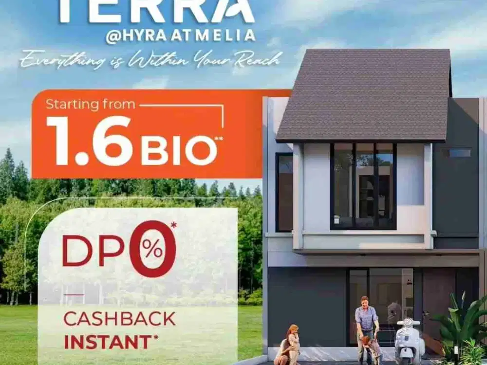 TIPE TERRA At HYRA GRAHARAYA RUMAH 2 LANTAI DP 0% LOKASI STRATEGIS