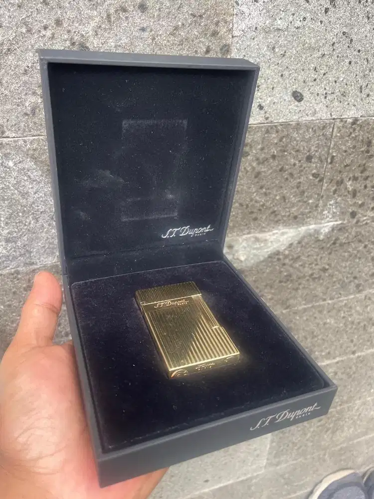 ST Dupont Ligne 2 Gold Vertical Lines Ref 016827 – Fullset Mulus