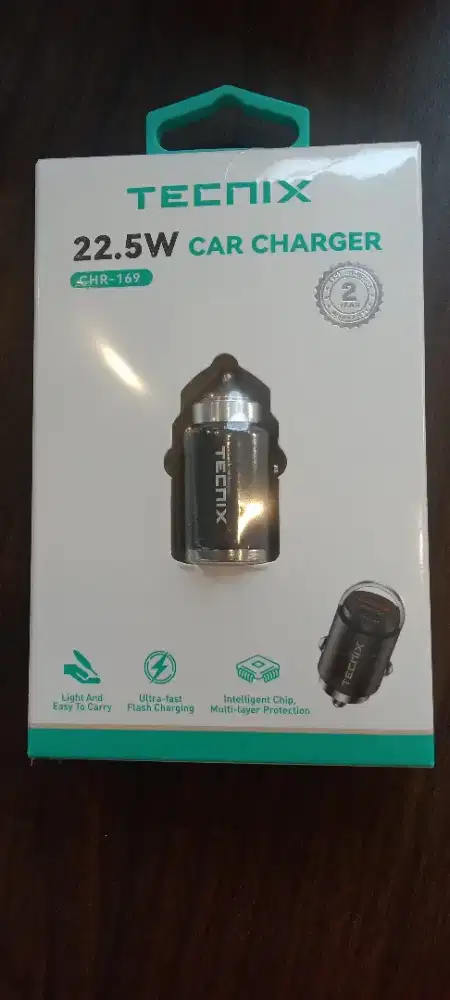 Tecnix CHR-169 Car Charger Dual Port USB A+C Ultra Fast Charging 22.5W