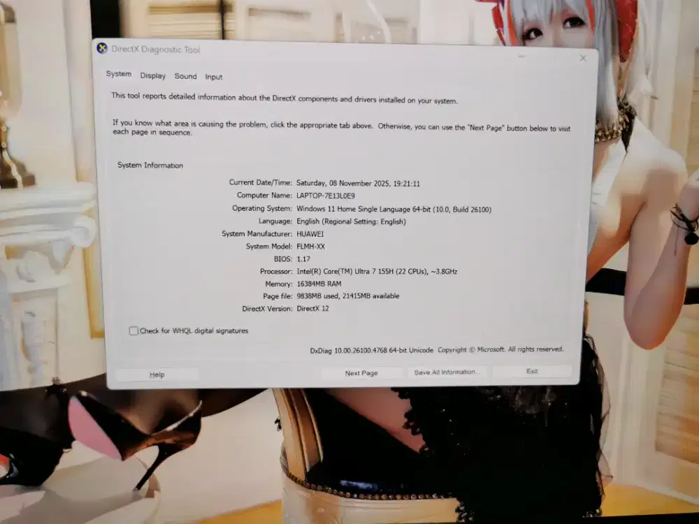 Huawei Matebook 2024 Ultra 7 ram16/1TB OLED 2.5K