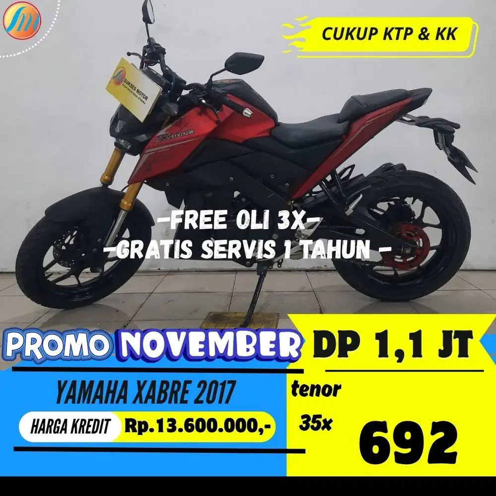 KREDIT YAMAHA XABRE 2017 DP 1,1JUTA ANGSURAN SANGAT RINGAN BERGARANSI
