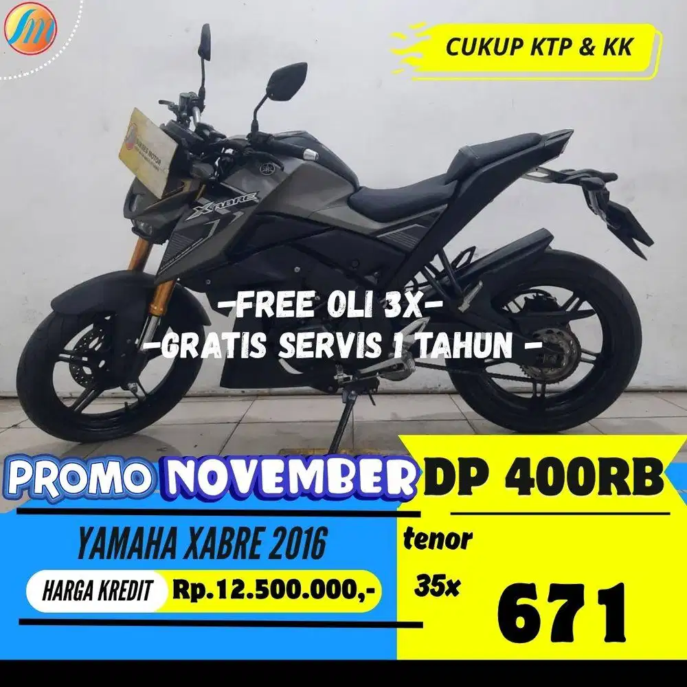 YAMAHA XABRE 2016 JUAL CEPAT CASH KREDIT SEKEN BERGARANSI PAJAK ON