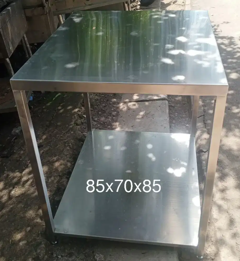 Meja 2 susun  stainless